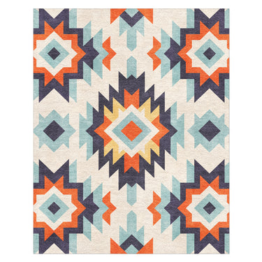 Dakota Blue & Orange in 8' x 10' Size