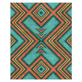 Pancho Turquoise & Vermillion in 10x8ft Size