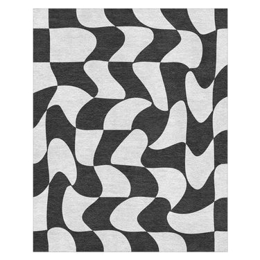 Twyla Checkered Black & White in 8' x 10' Size