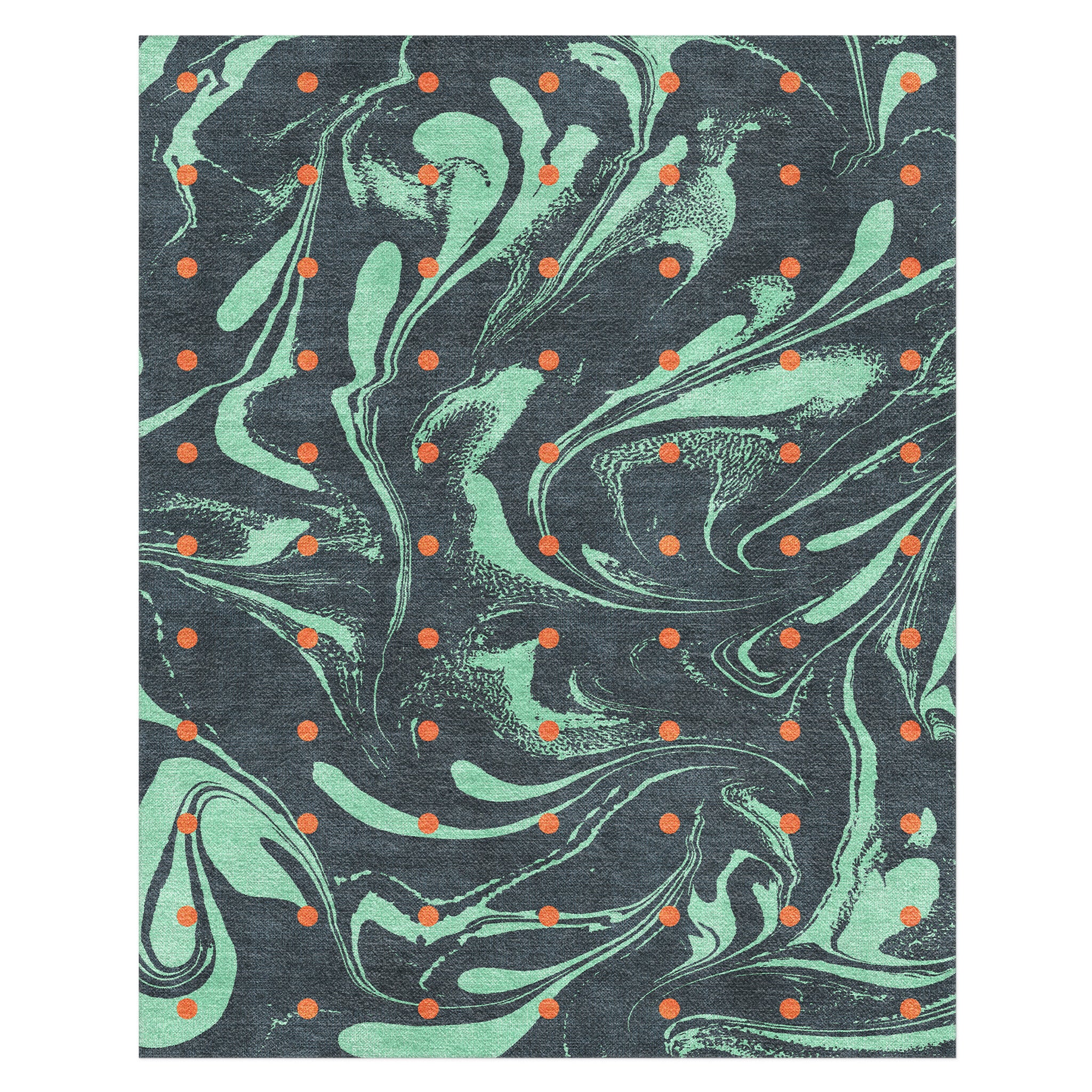 Teal Orange Rug Acid Burn Teal & Orange Area Rug – Undrfoot Rugs