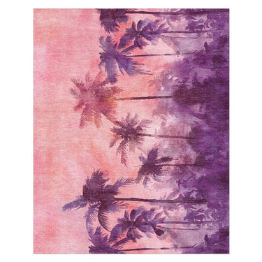 Sunset Palms Pink & Purple in 8' x 10' Size