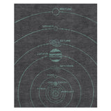 Solar System Dark Charcoal & Teal in 8' x 10' Size