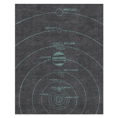 Solar System Dark Charcoal & Teal in 8' x 10' Size