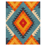 Zareen Blue & Orange in 10x8ft Size