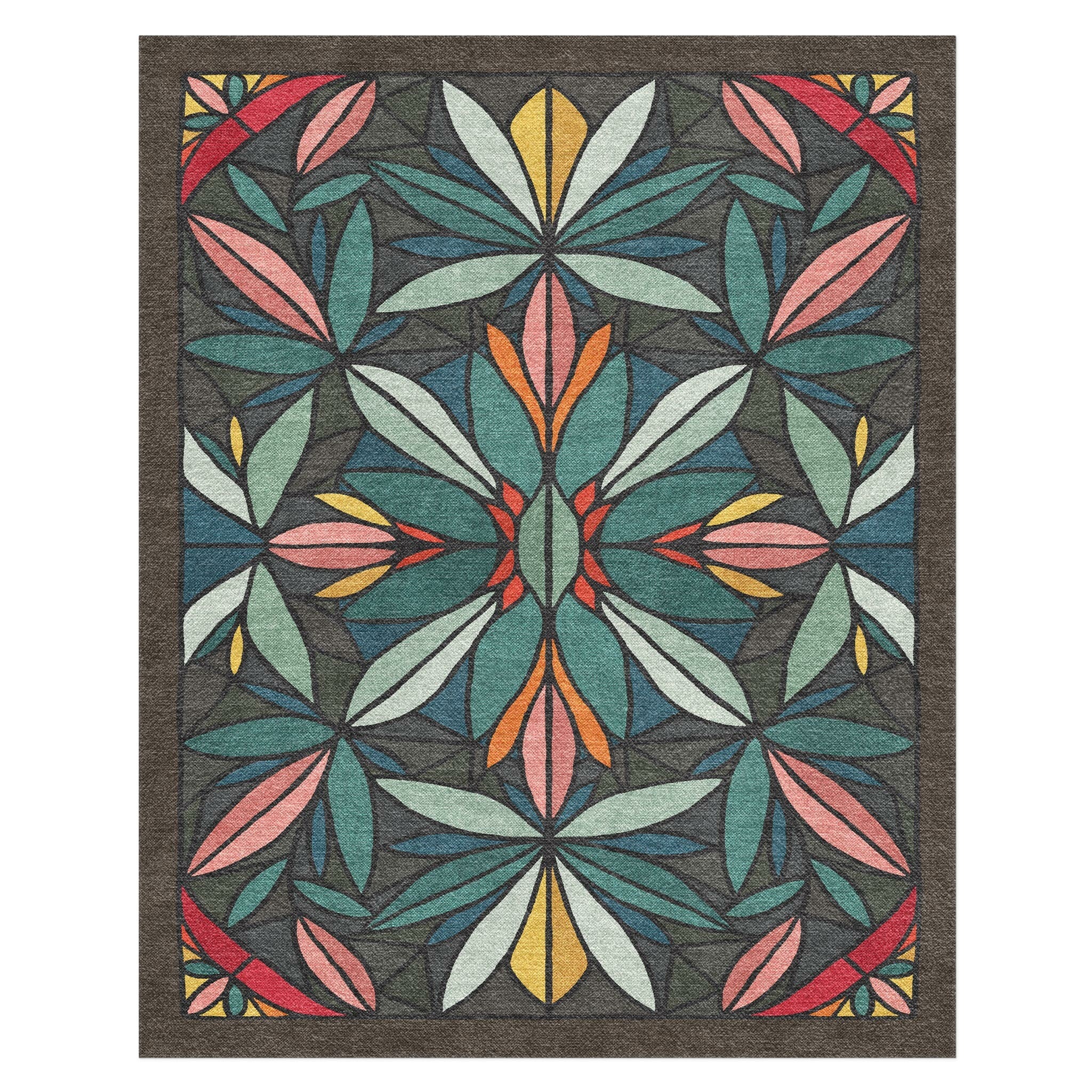 Dark Multicolor Rug Thierry Multicolor Area Rug – Undrfoot Rugs