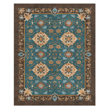 Miriam Dark Teal & Brown in 8' x 10' Size