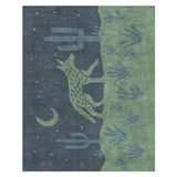 Desert Coyote Midnight Blue & Sage Green in 8' x 10' Size