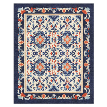 Wilhelmina Navy & Red in 10x8ft Size