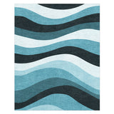 Sinuous Teal Monochrome in 10x8ft Size