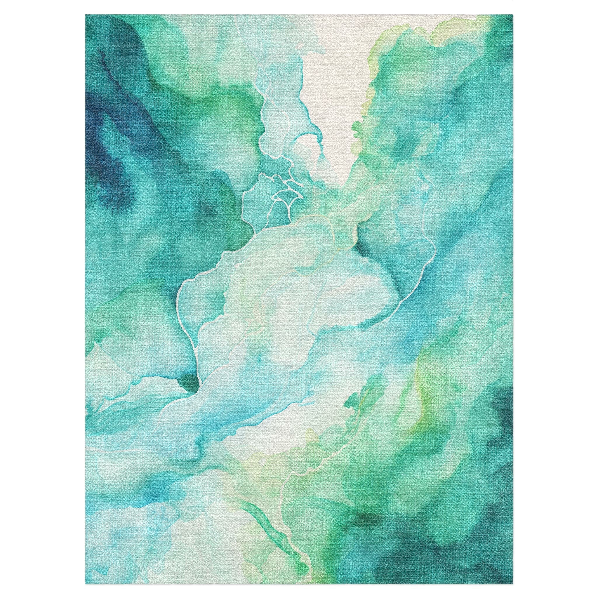 Emeraldcolour Rug Zephyr Watercolor Emerald Area Rug – Undrfoot Rugs