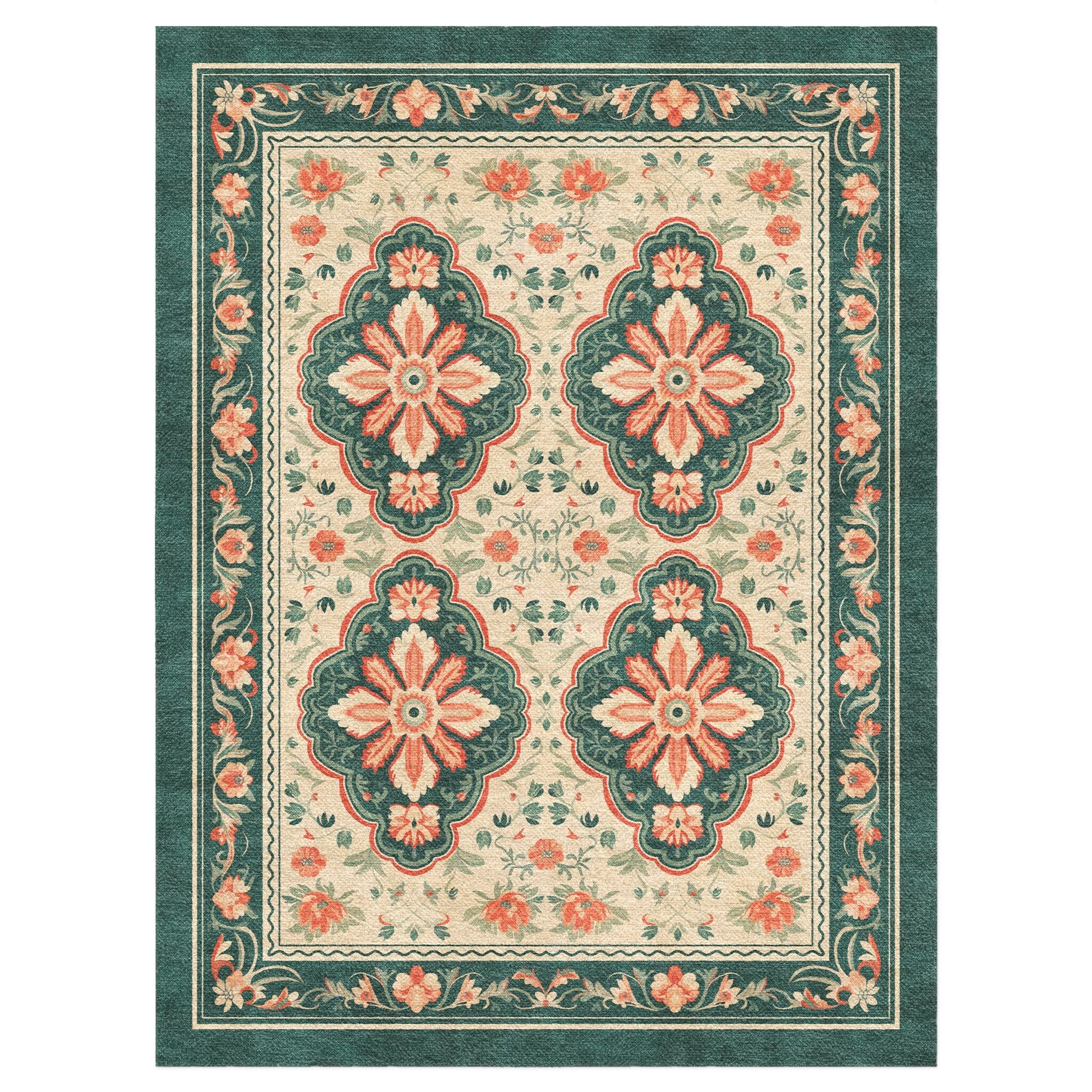 Green Roses Rug Meave Sage Green & Rose Area Rug – Undrfoot Rugs
