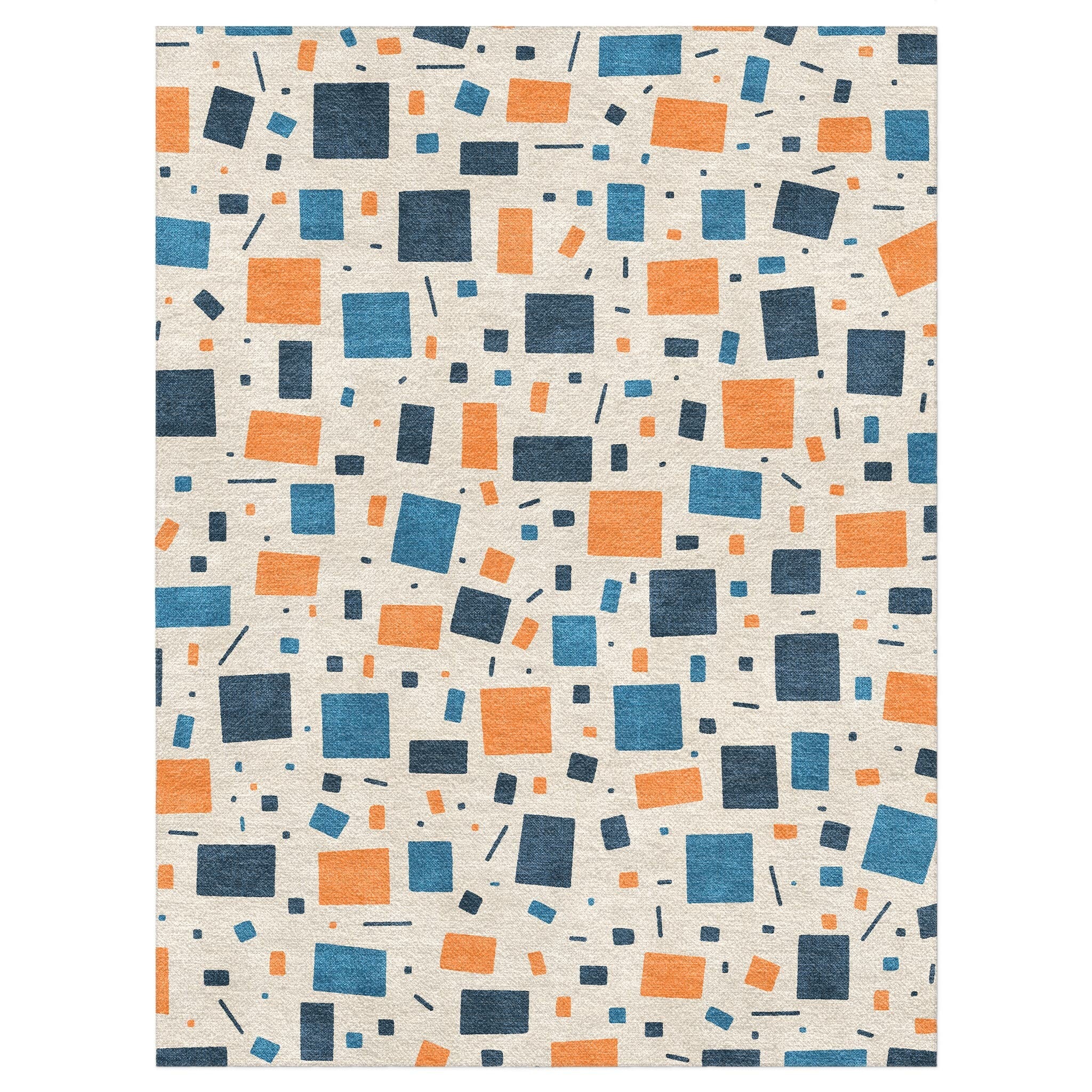 Conveti Rug Geometric Confetti Blue & Orange Area Rug – Undrfoot Rugs