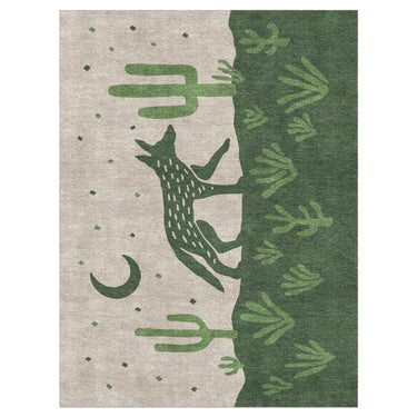 Desert Coyote Forest & Moss Green in 9' x 12' Size