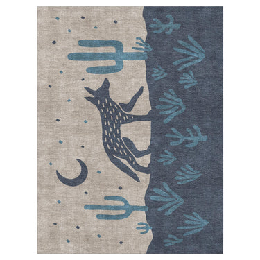 Desert Coyote Midnight & Dusty Blue in 9' x 12' Size