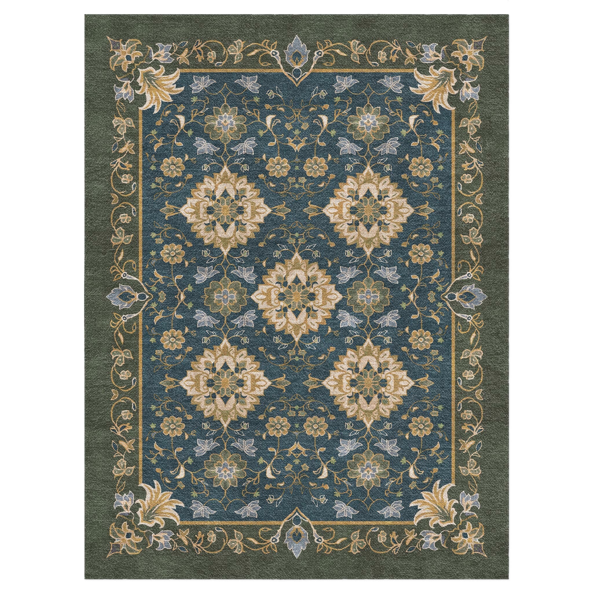 Green Navy Multi Rug Miriam Navy & Olive Green Area Rug – Undrfoot Rugs