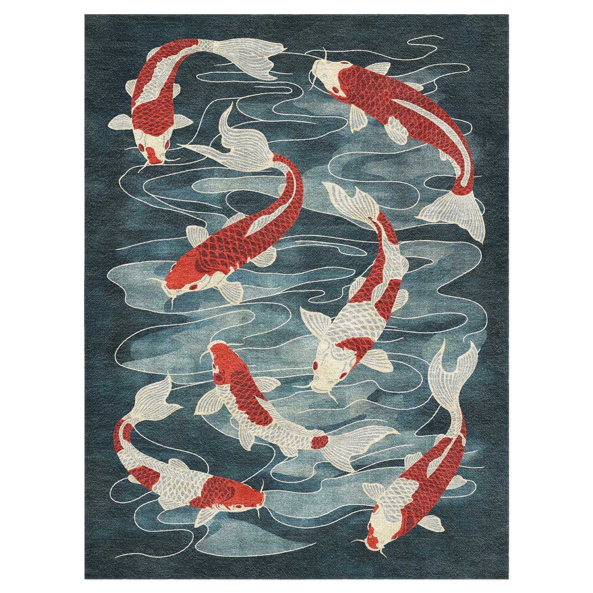 Pond Colors Rug Koi Pond Blue Area Rug – Undrfoot Rugs