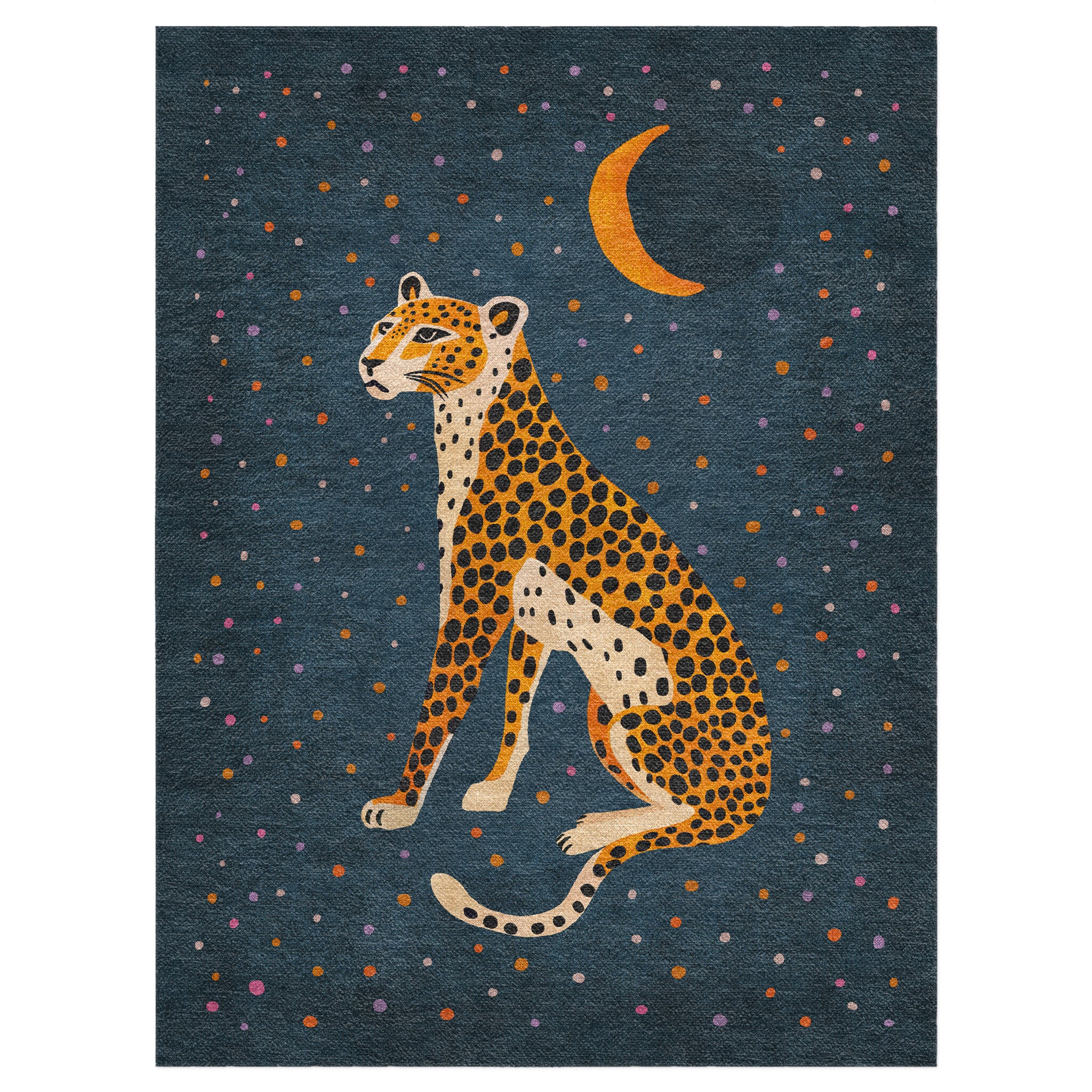 Cheetah Rug Outlined Rug Night Cheetah Area Rug – Undrfoot Rugs
