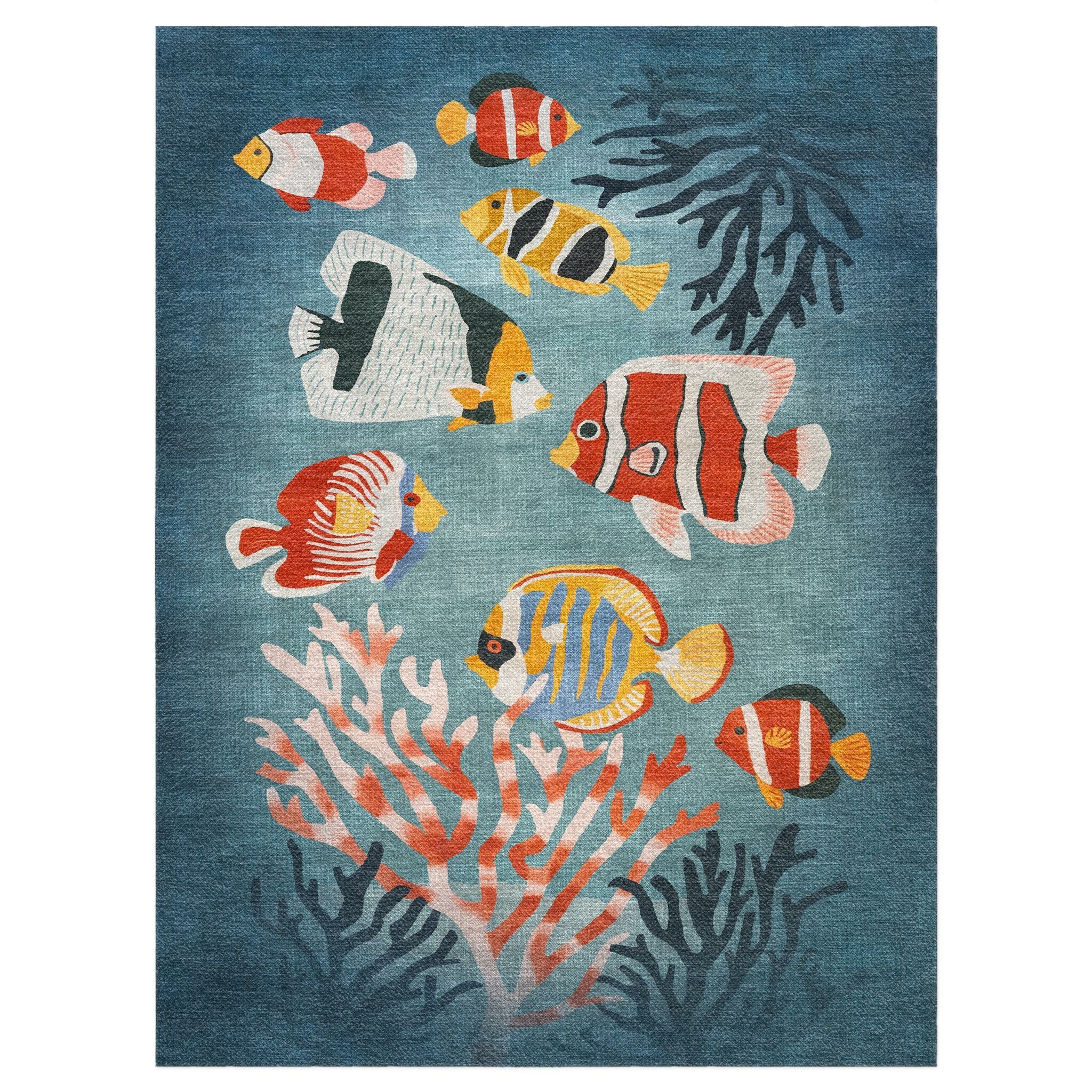 Throw Rug Fish Tropical Fish & Coral Area Rug – Undrfoot Rugs