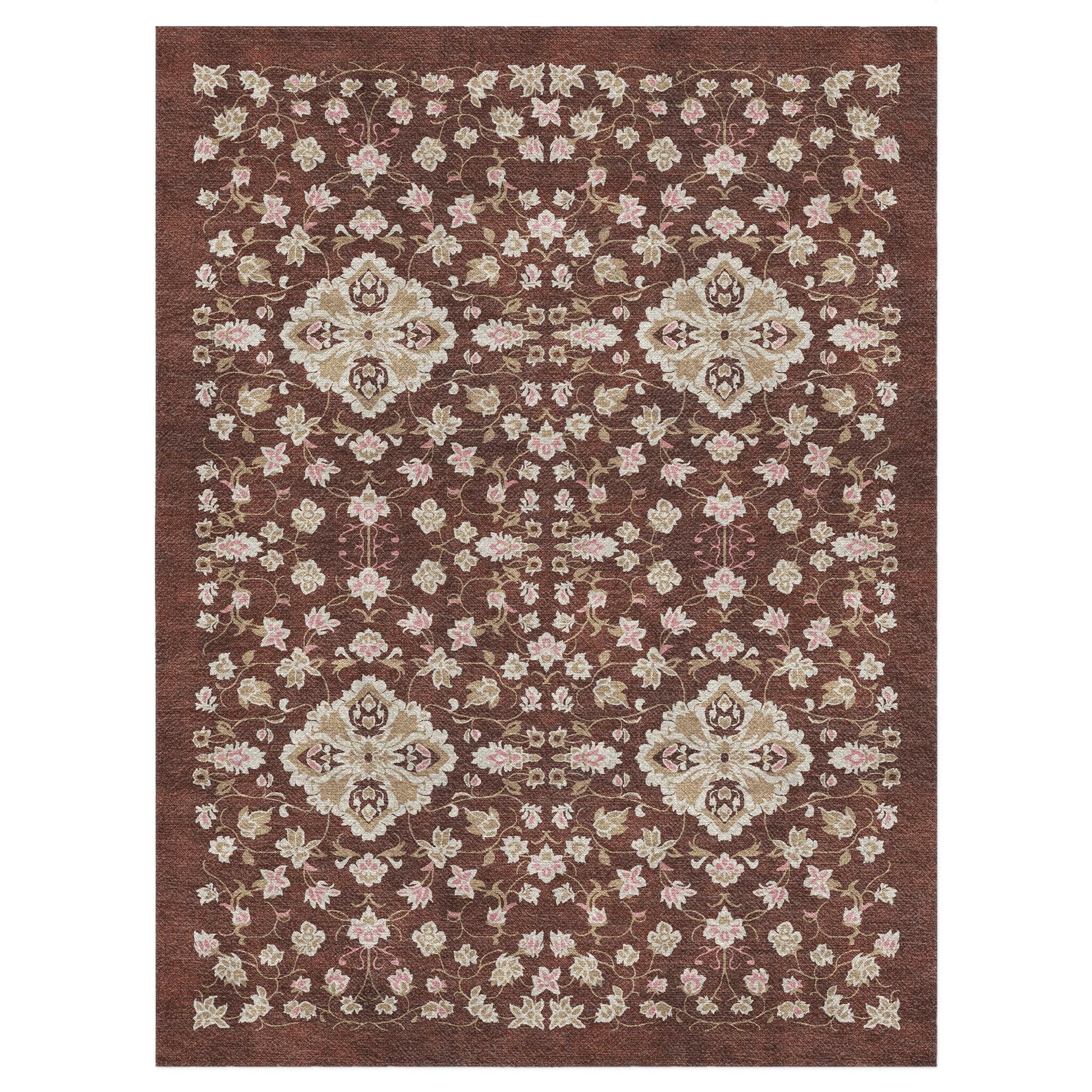 Maroon Pattern Rug Fenwick Maroon & Gold Area Rug – Undrfoot Rugs