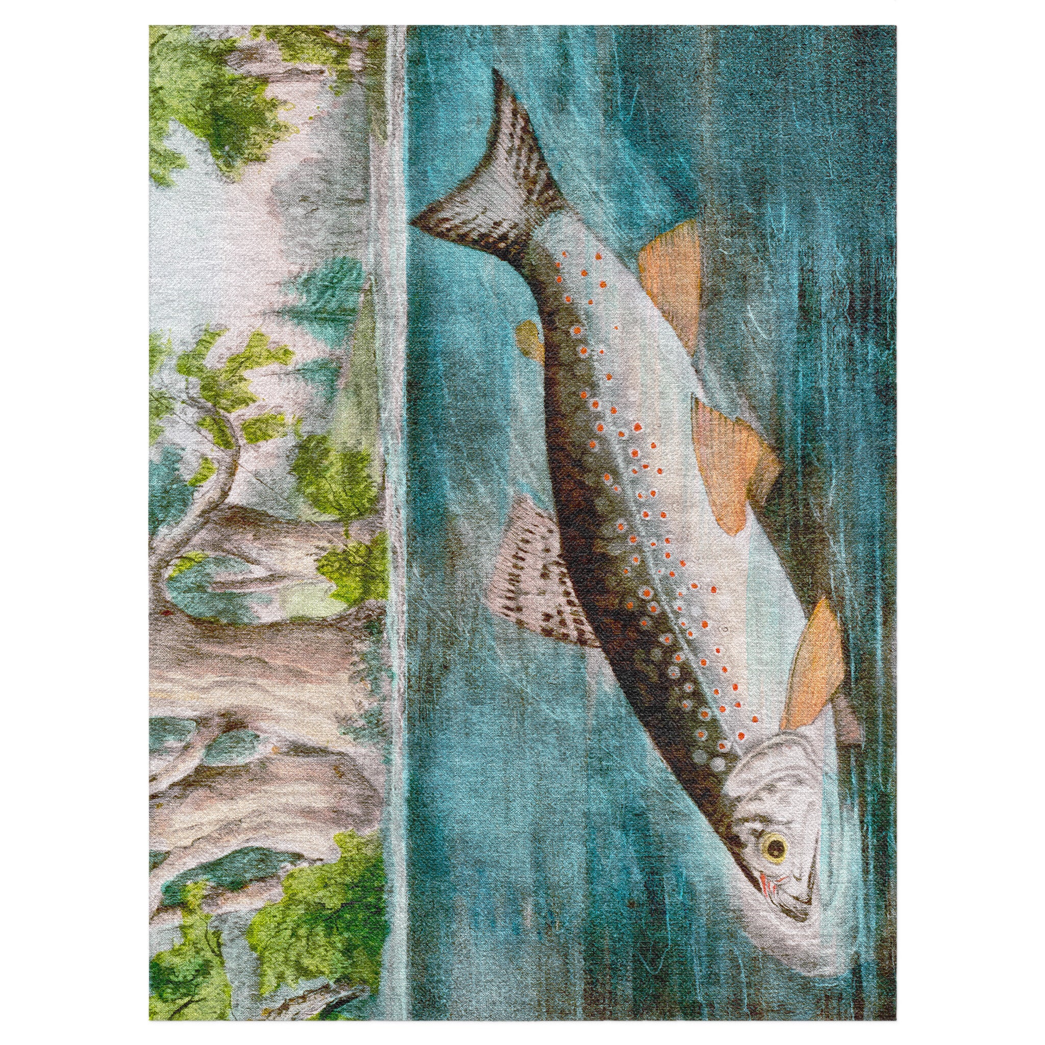 Fish Rug Marlin Hooked Fish Area Rug – Undrfoot Rugs