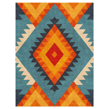 Zareen Blue & Orange in 12x9ft Size