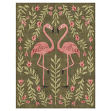 Flamingo Friends Sage Green in 9' x 12' Size