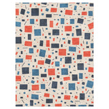 Geometric Confetti Blue & Red in 9' x 12' Size