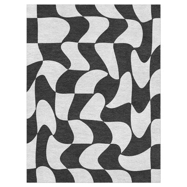 Twyla Checkered Black & White in 9' x 12' Size
