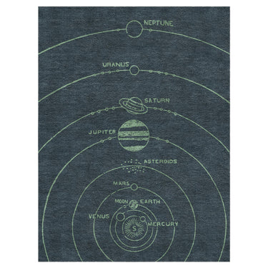 Solar System Navy & Mint in 9' x 12' Size