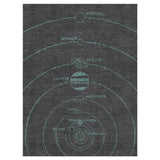 Solar System Dark Charcoal & Teal in 9' x 12' Size