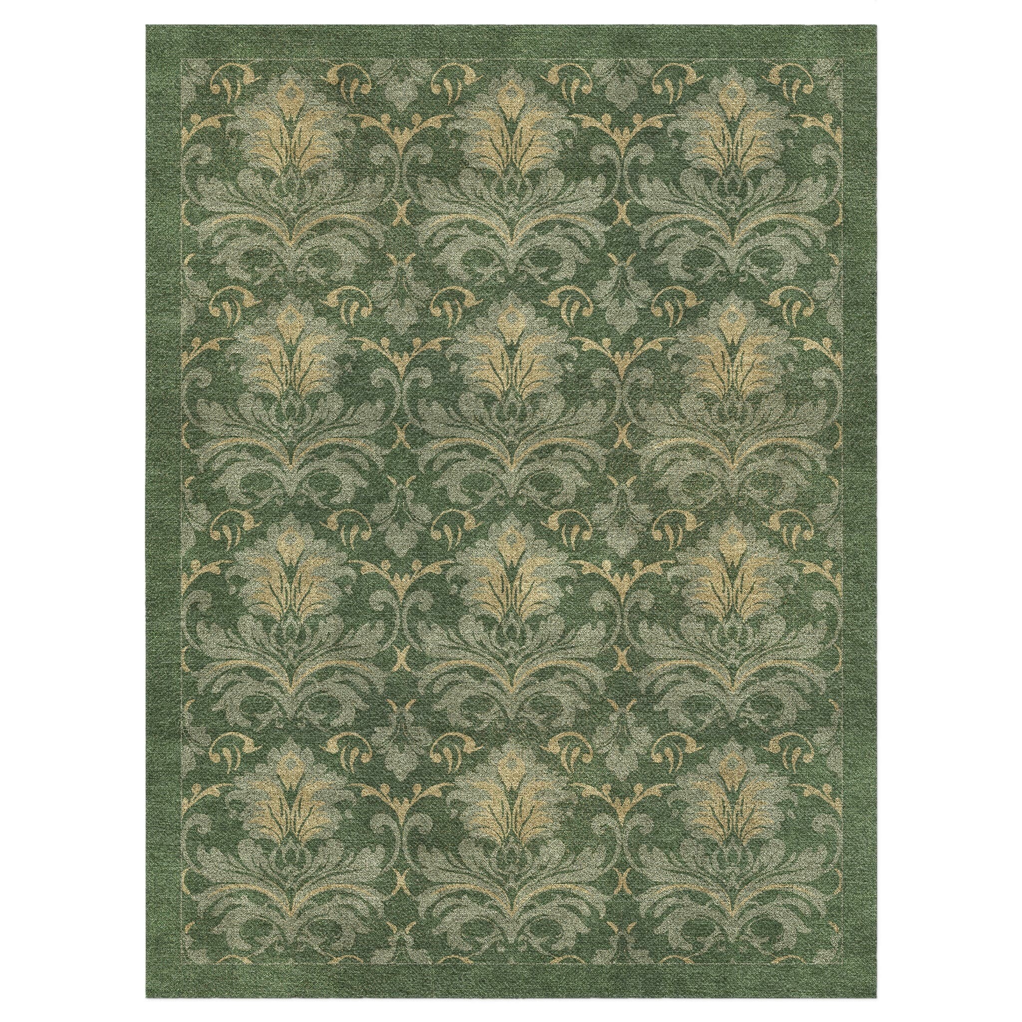 Agnes Damask Deep Olive Green Area Rug – Undrfoot Rugs