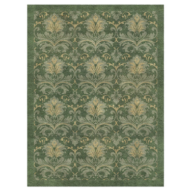 Agnes Damask Deep Olive Green in 9' x 12' Size