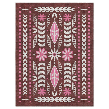 Topanga Burgundy & Pink in 9' x 12' Size