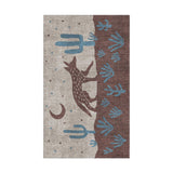 Desert Coyote Dark Red Clay & Dusty Blue in 1.5' x 2.5' Size