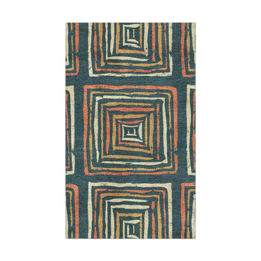 Diego Orange & Navy in 1.5' x 2.5' Size