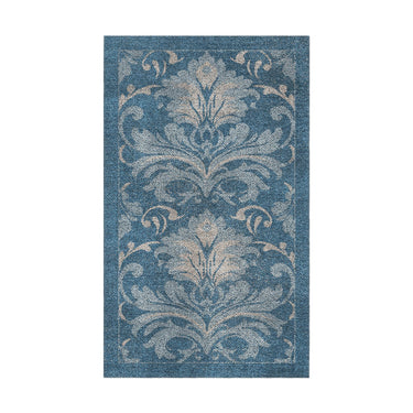 Agnes Damask Denim Blue in 1.5' x 2.5' Size