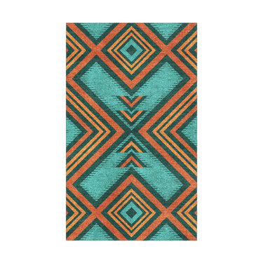 Pancho Turquoise & Vermillion in 18x30in Size