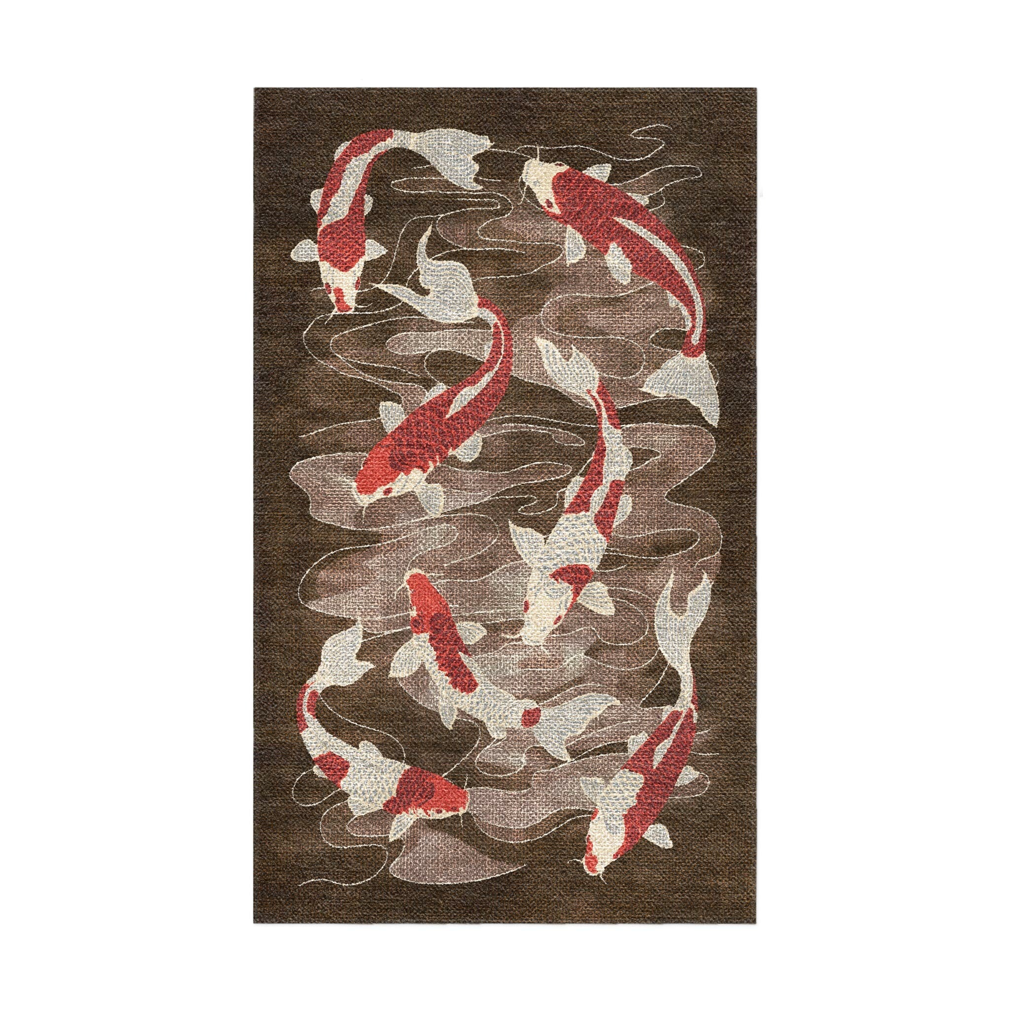 Pond Colors Rug Koi Pond Brown Area Rug – Undrfoot Rugs