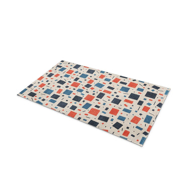 Geometric Confetti Blue & Red in 21" x 34" Size