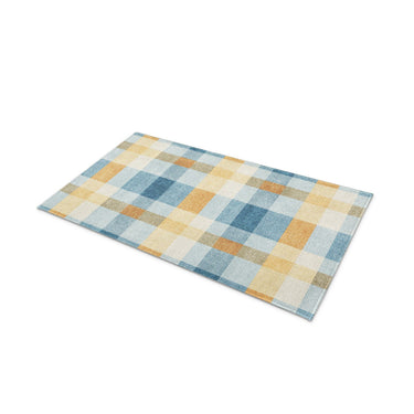 Monroe Plaid Blue & Yellow in 21" x 34" Size