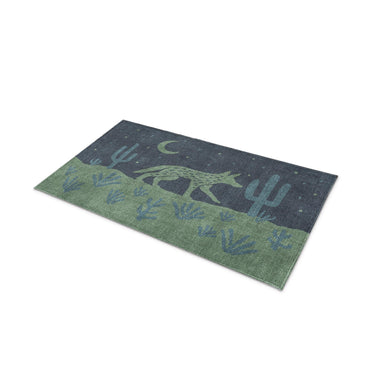 Desert Coyote Midnight Blue & Sage Green in 21" x 34" Size