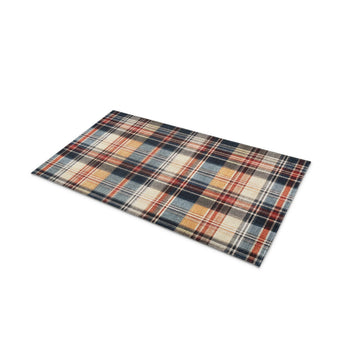 MacPherson Plaid Navy & Gold in 21" x 34" Size