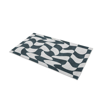 Twyla Checkered Navy in 21" x 34" Size