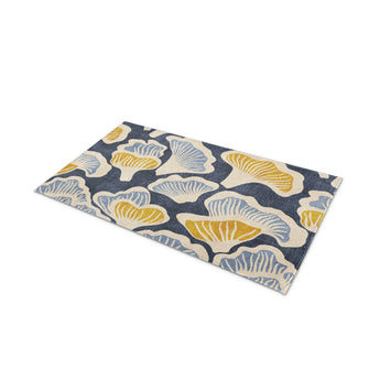 Oyster Mushrooms Blue & Gold in 21" x 34" Size