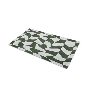 Twyla Checkered Army Green in 21" x 34" Size