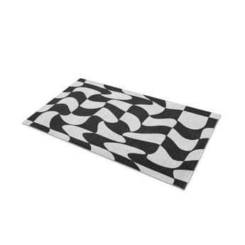 Twyla Checkered Black & White in 21" x 34" Size