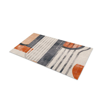Gordian Navy & Orange in 21" x 34" Size