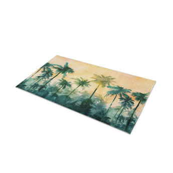 Sunset Palms Green & Orange in 21" x 34" Size