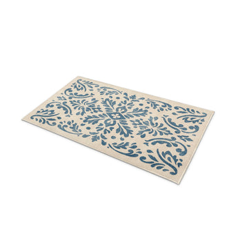 Floranna Ivory & Blue in 21" x 34" Size