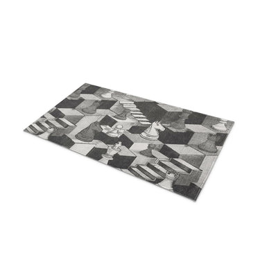Harmon Surreal Chess Black & White in 21" x 34" Size